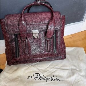 3.1 Phillip Lim Burgundy Red Medium Pashli Satchel